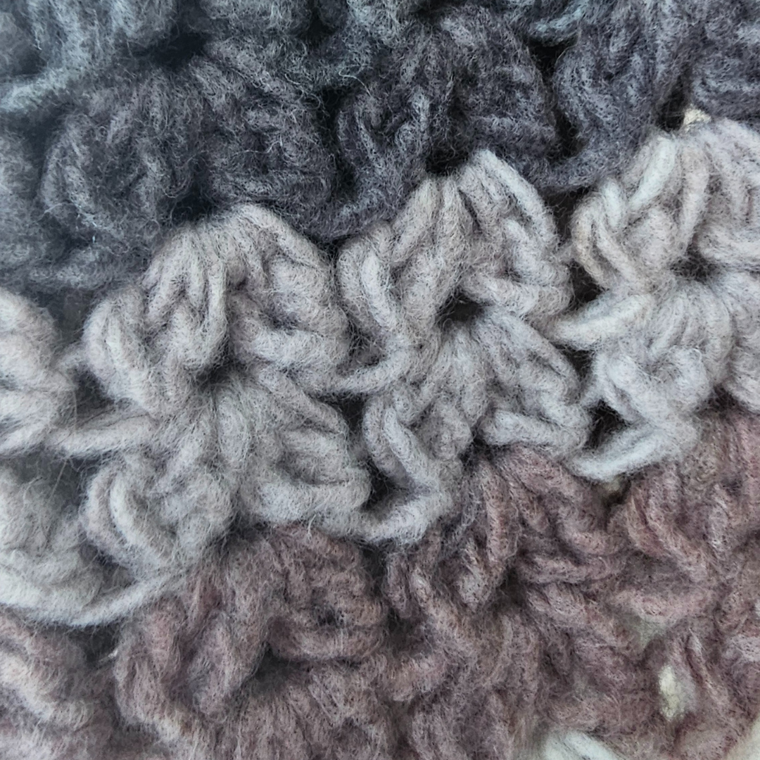 crochet shell bucket hat