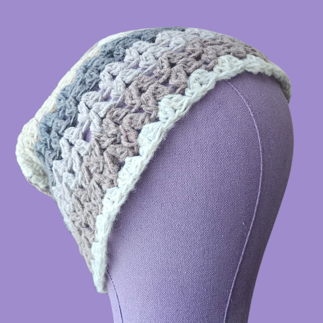crochet shell bucket hat