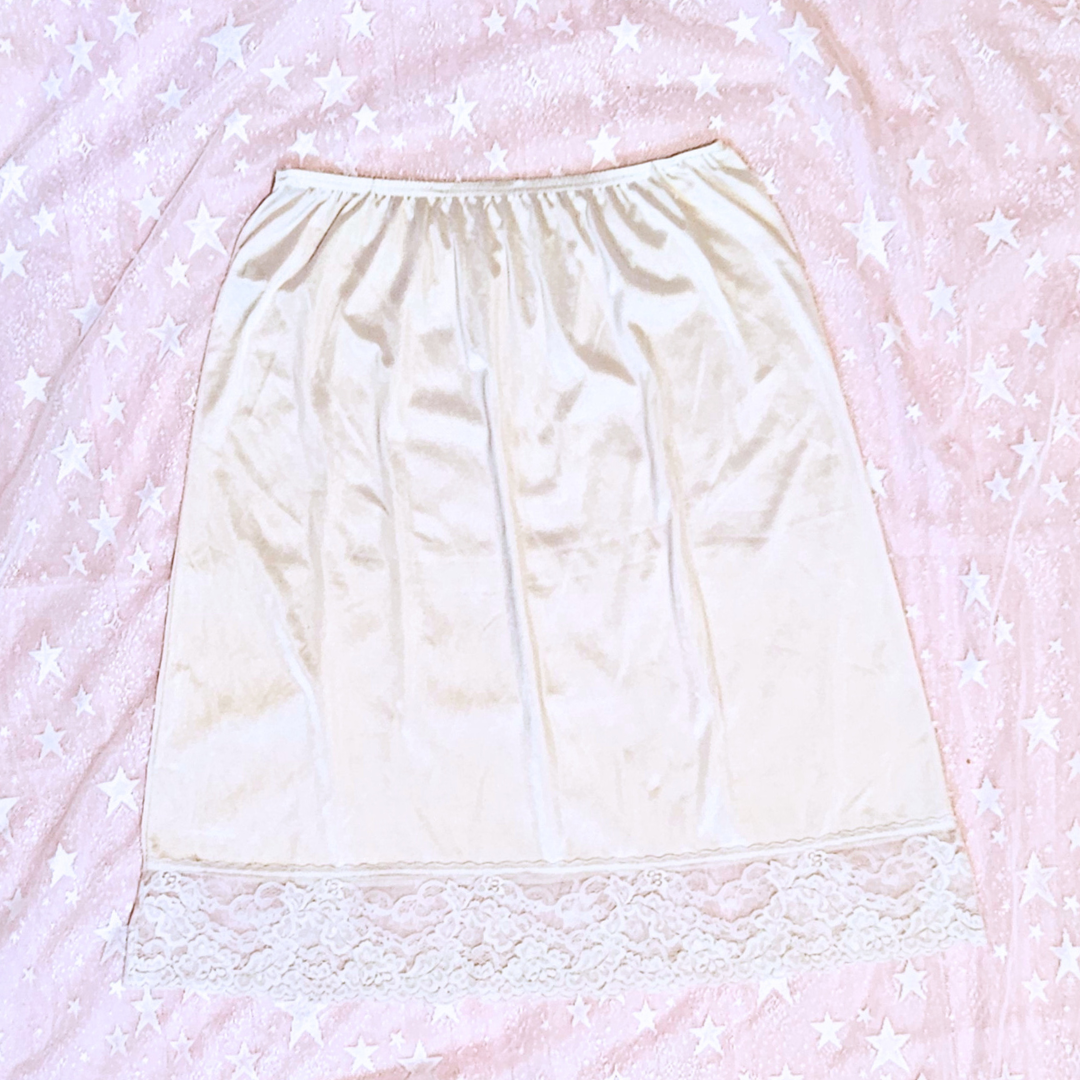 vassarette cream slip skirt