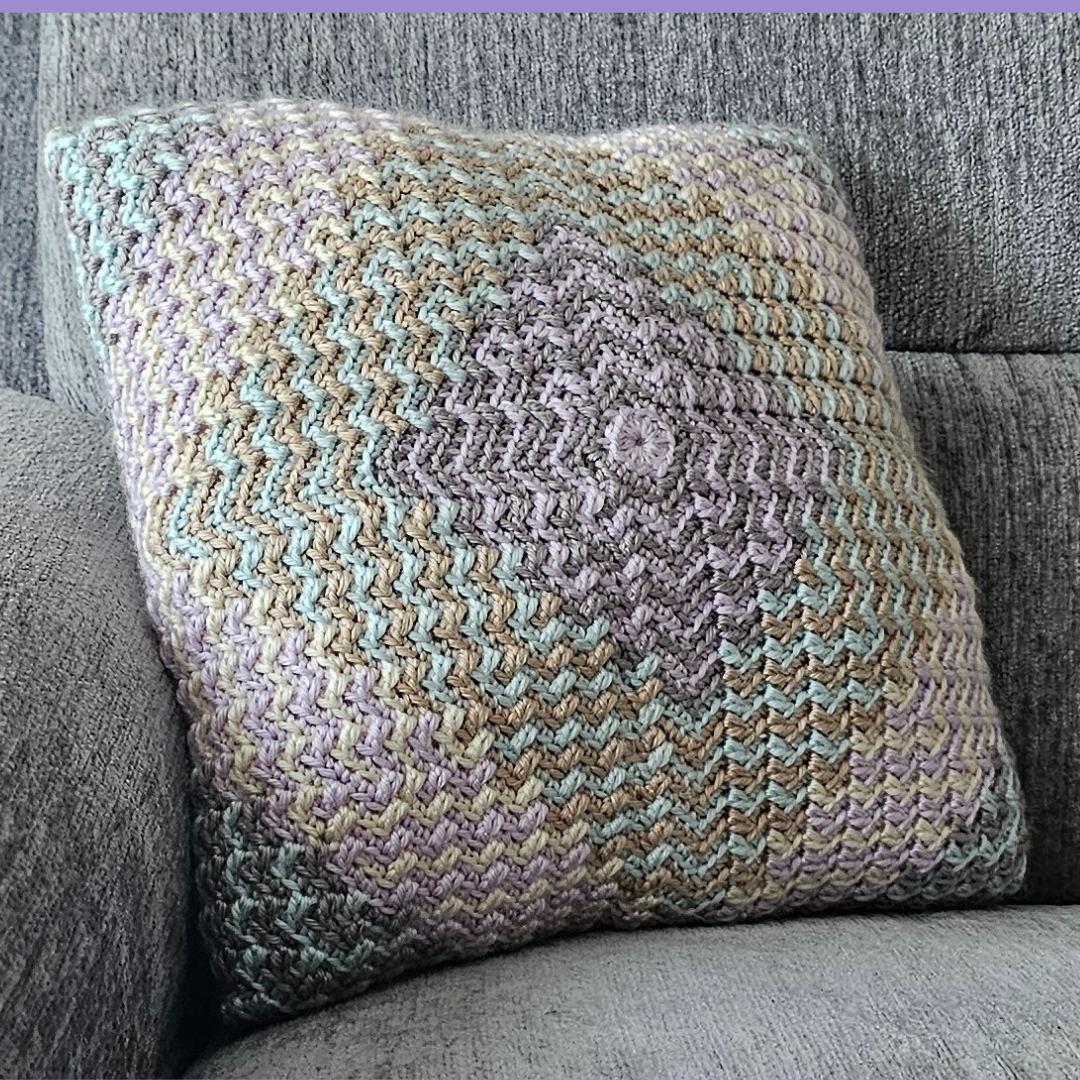 crochet mosaic pillow