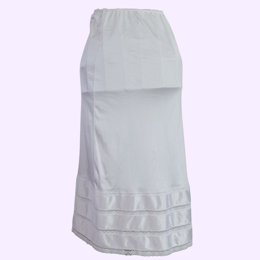 white lace skirt slip