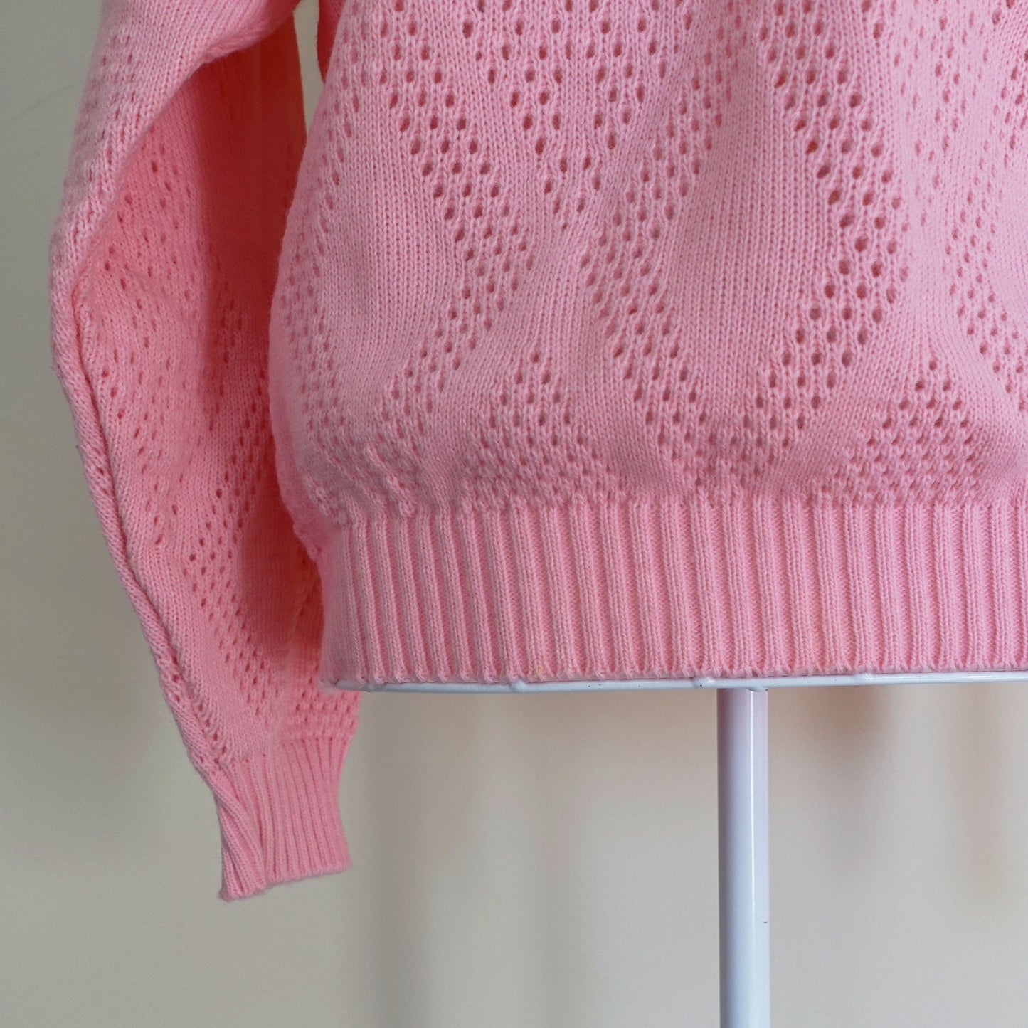 pink long sleeve heart design sweater