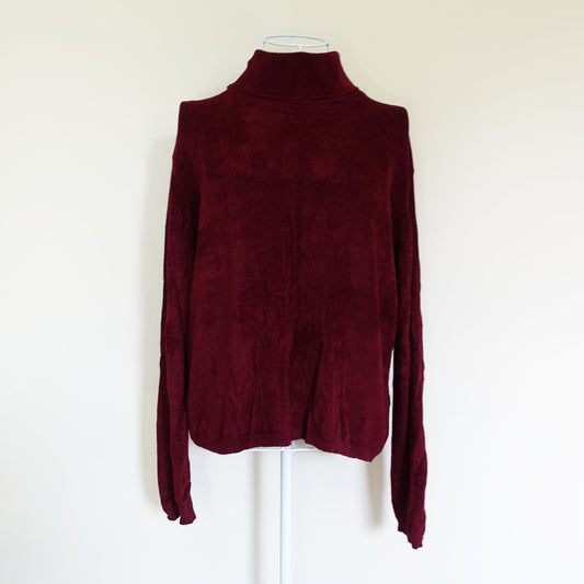 red soft long sleeve sweater