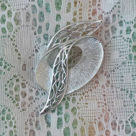 silver vintage swirl pin