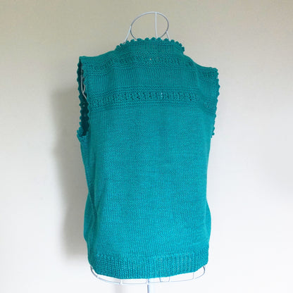 teal knit sweater vest