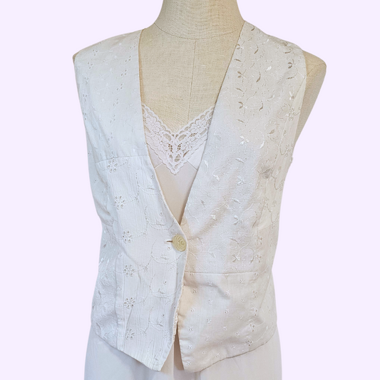 christina james white vest