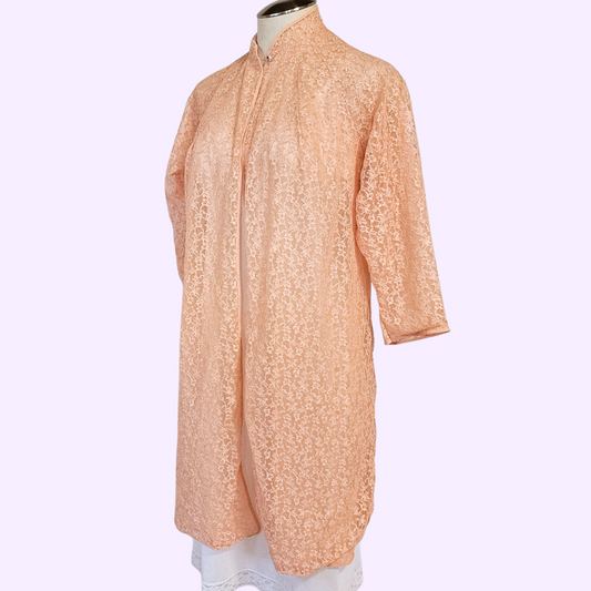 peach lace robe