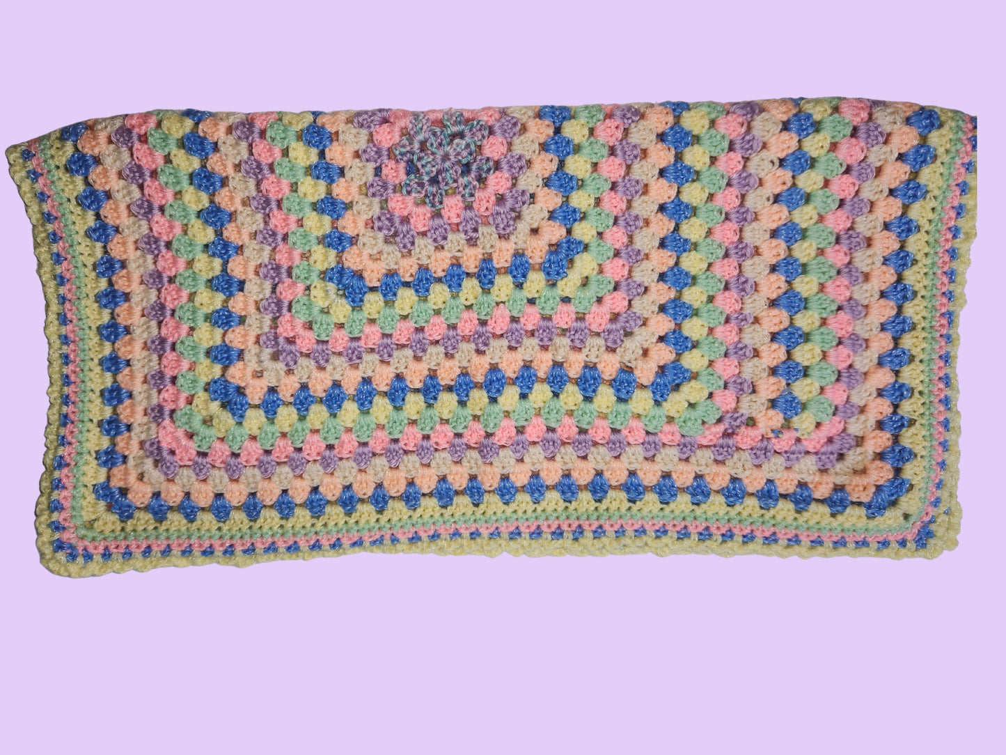 crochet granny square throw