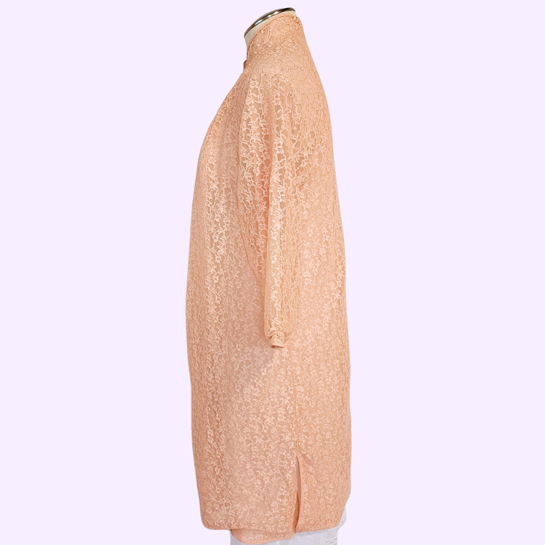 peach lace robe