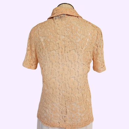 salon studio by haband peach sheer lace skirt
