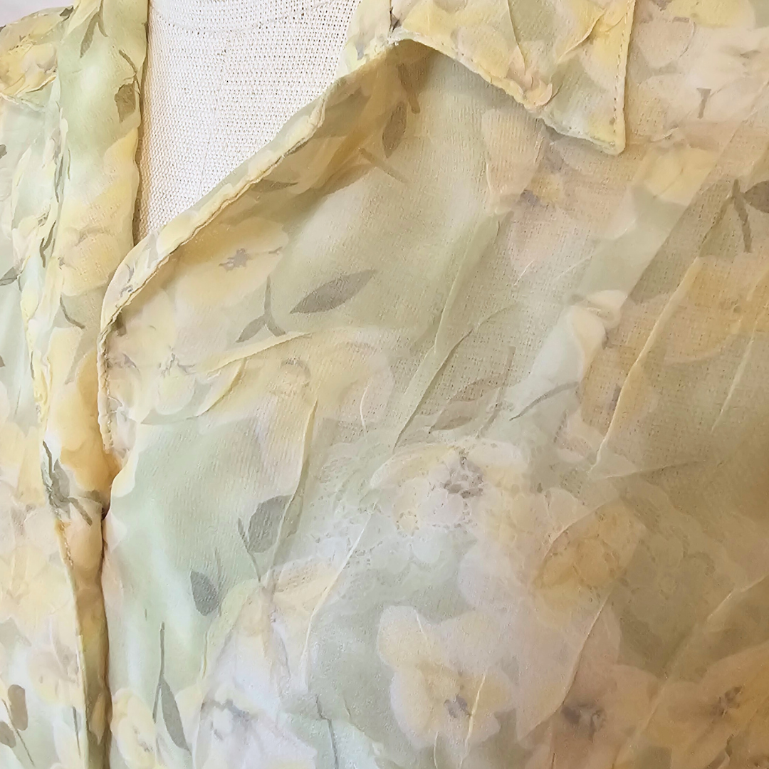 requirements green and yellow sheer blouse