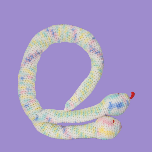 crochet two-headed snake stuffie
