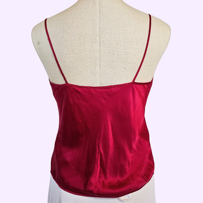 victoria's secret fuchsia bow detail silk camisole