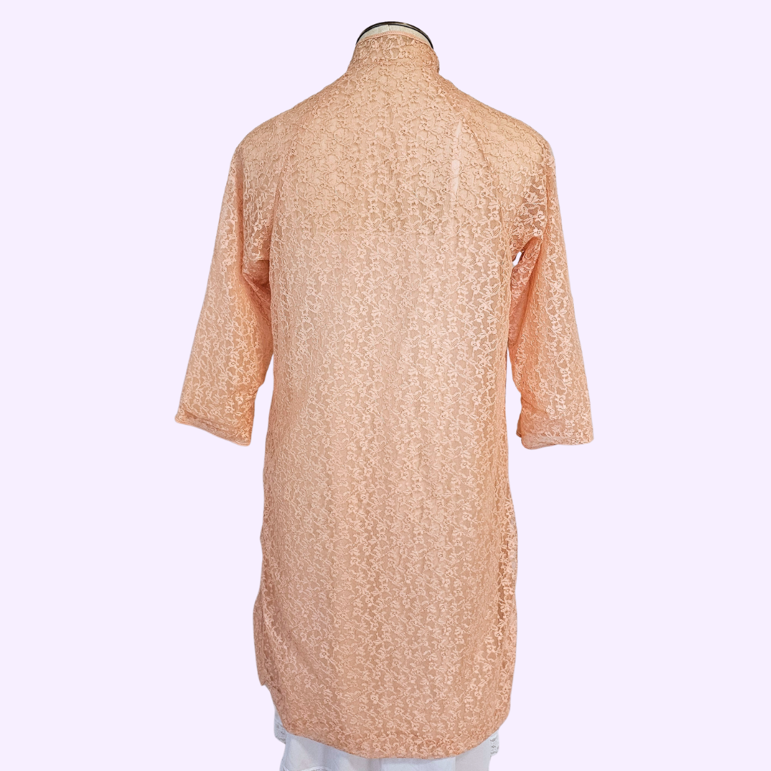 peach lace robe