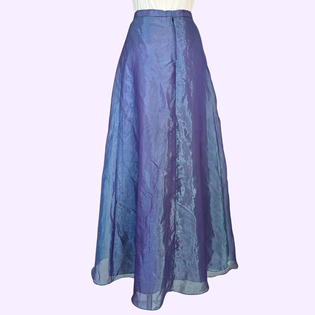 blondie nites purple shiny a line maxi skirt