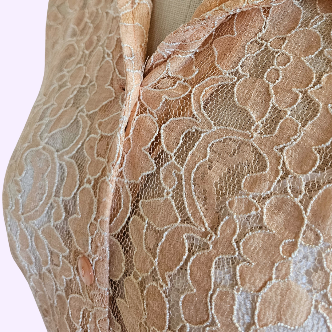 salon studio by haband peach sheer lace skirt