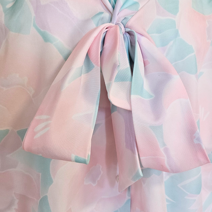 alicia pink & blue sheer floral button down