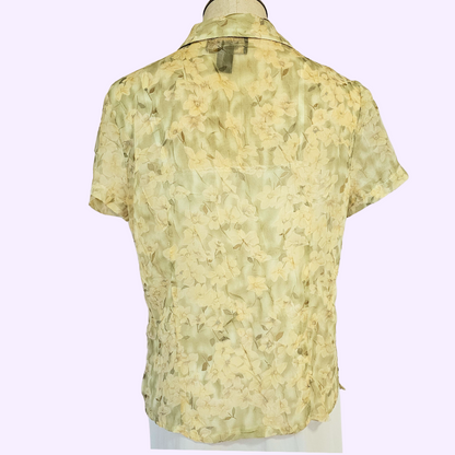 requirements green and yellow sheer blouse