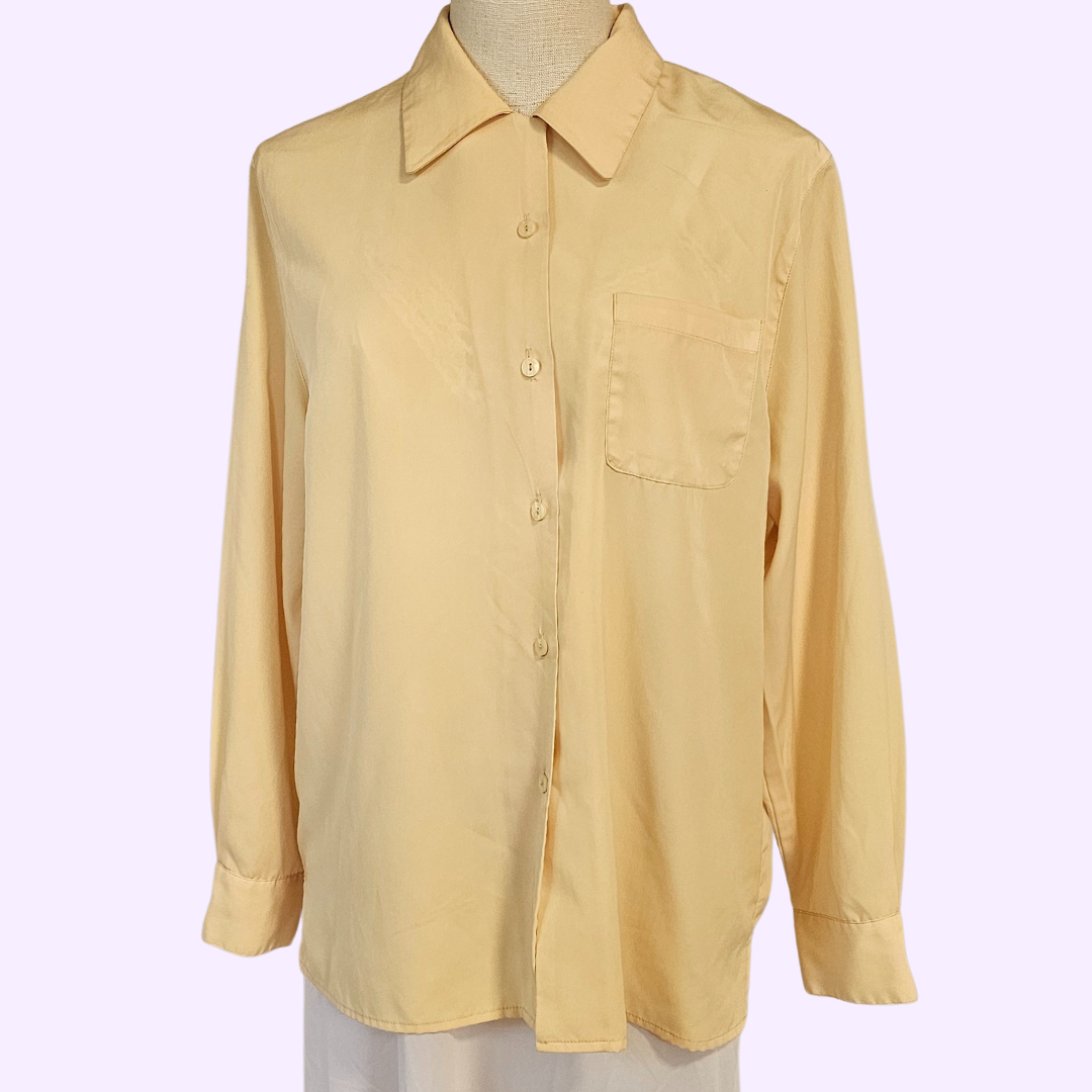 northern traditions long sleeve yellow blouse
