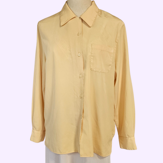 northern traditions long sleeve yellow blouse