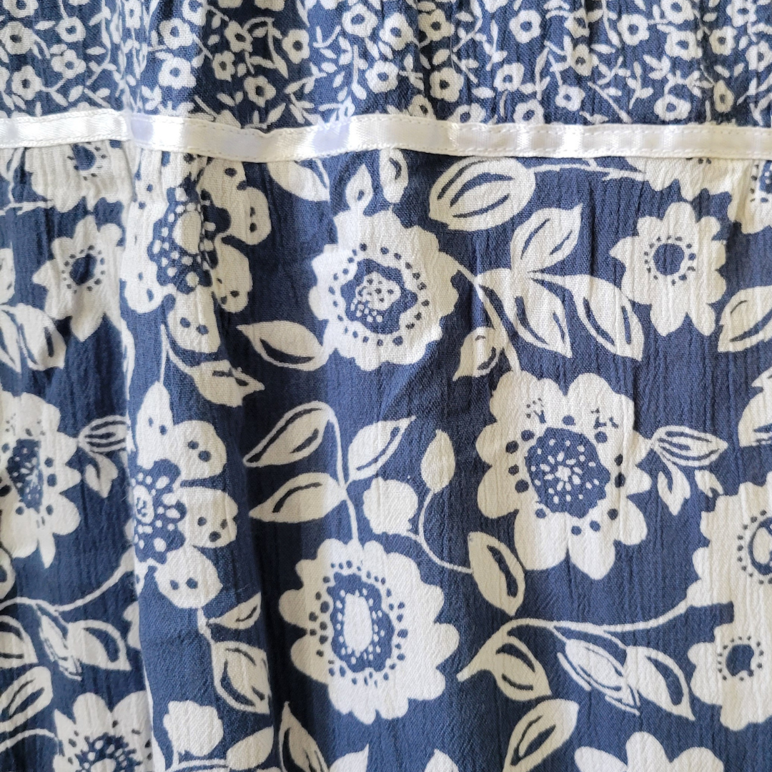 cottagecore floral blue skirt