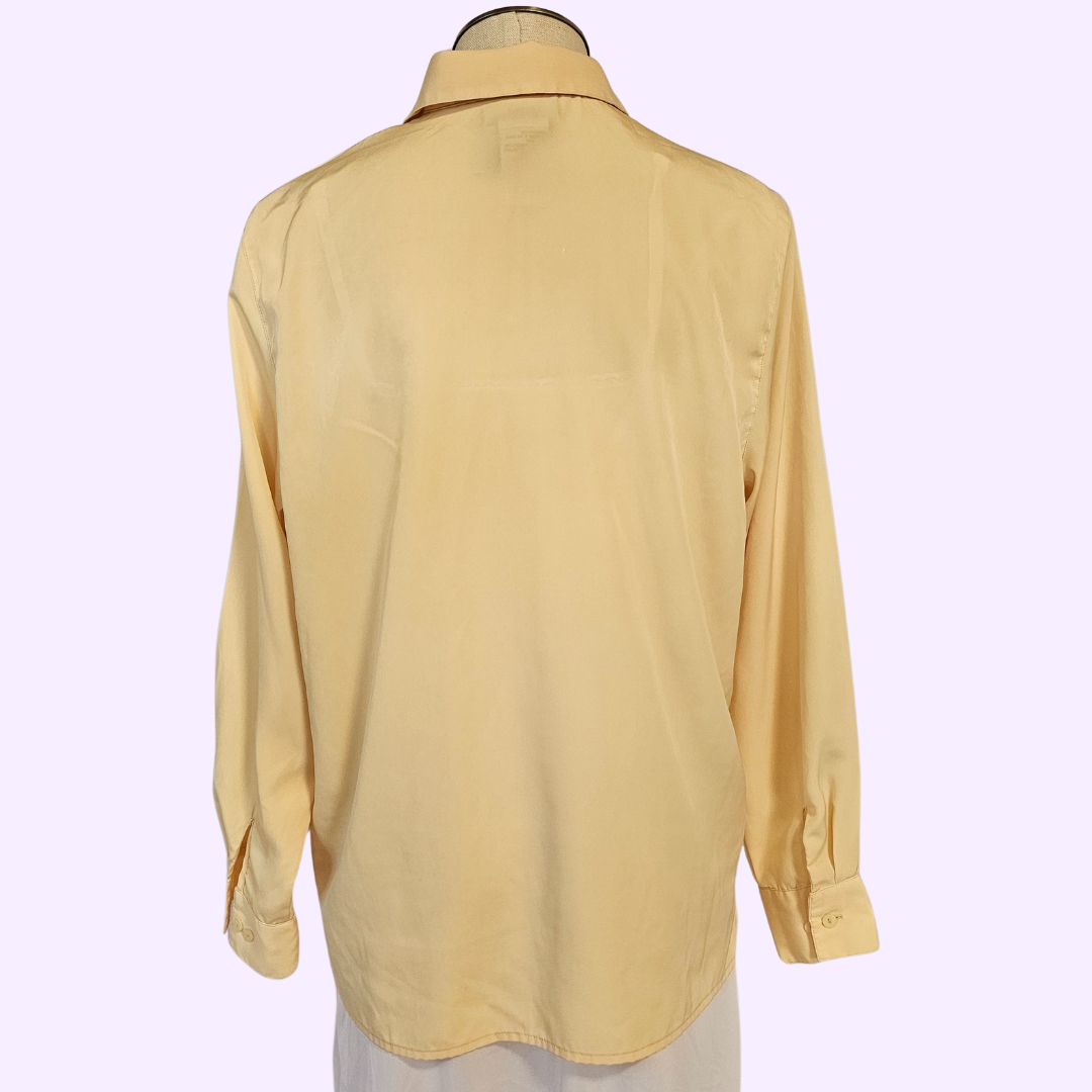 northern traditions long sleeve yellow blouse