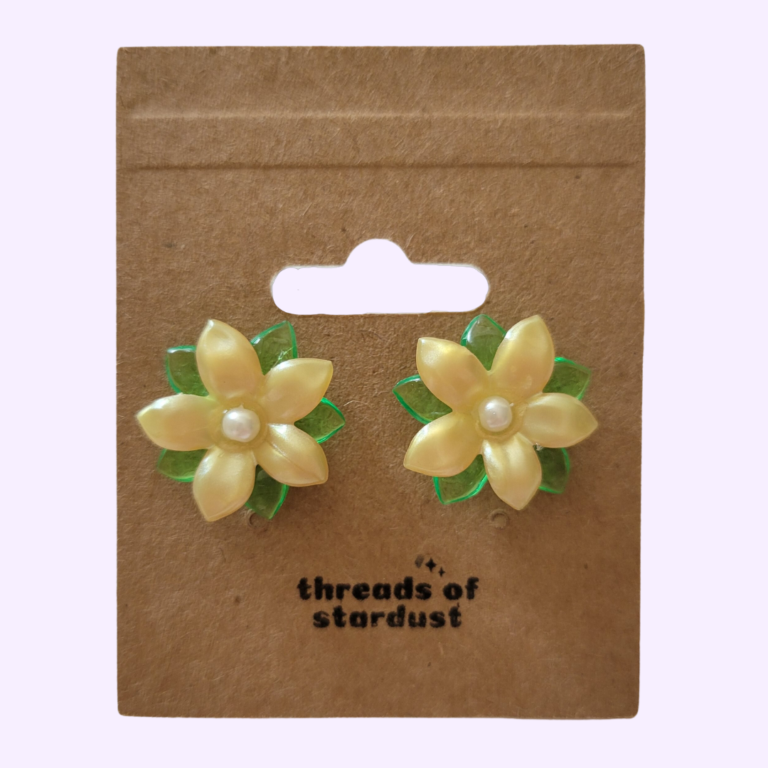handmade floral stud earrings