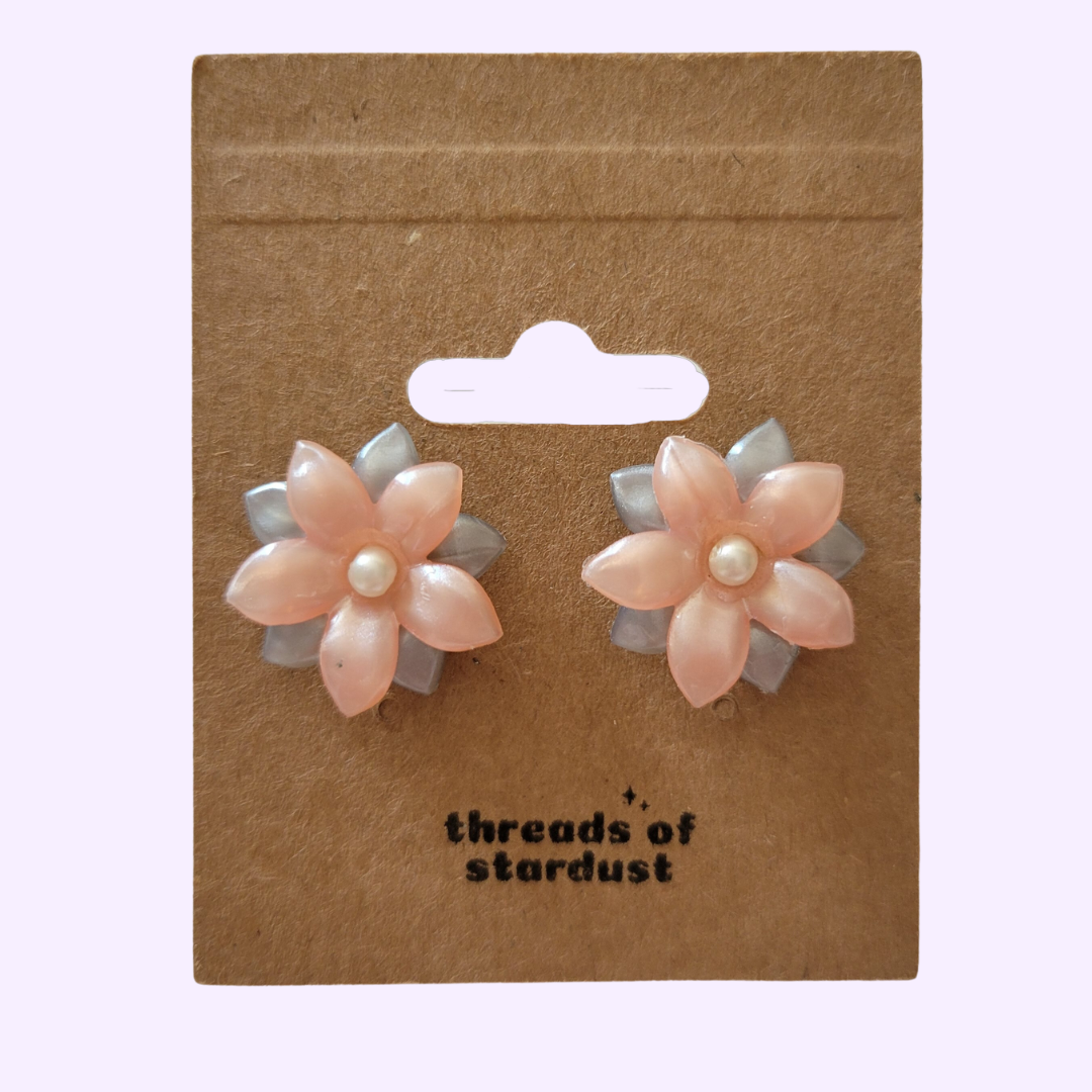 handmade floral stud earrings