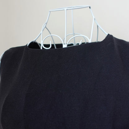 black knit sleeveless top