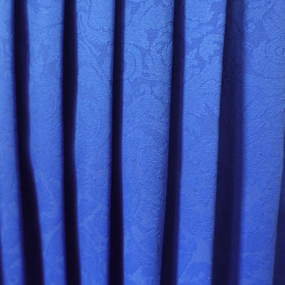 blue pleated midi skirt with paisley print