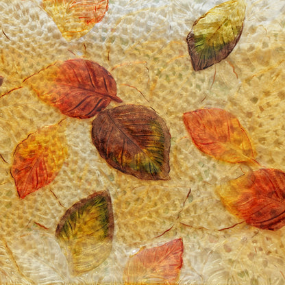 decorative autumn leaves glass tray