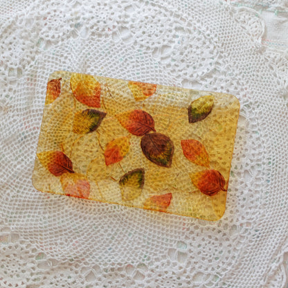 decorative autumn leaves glass tray