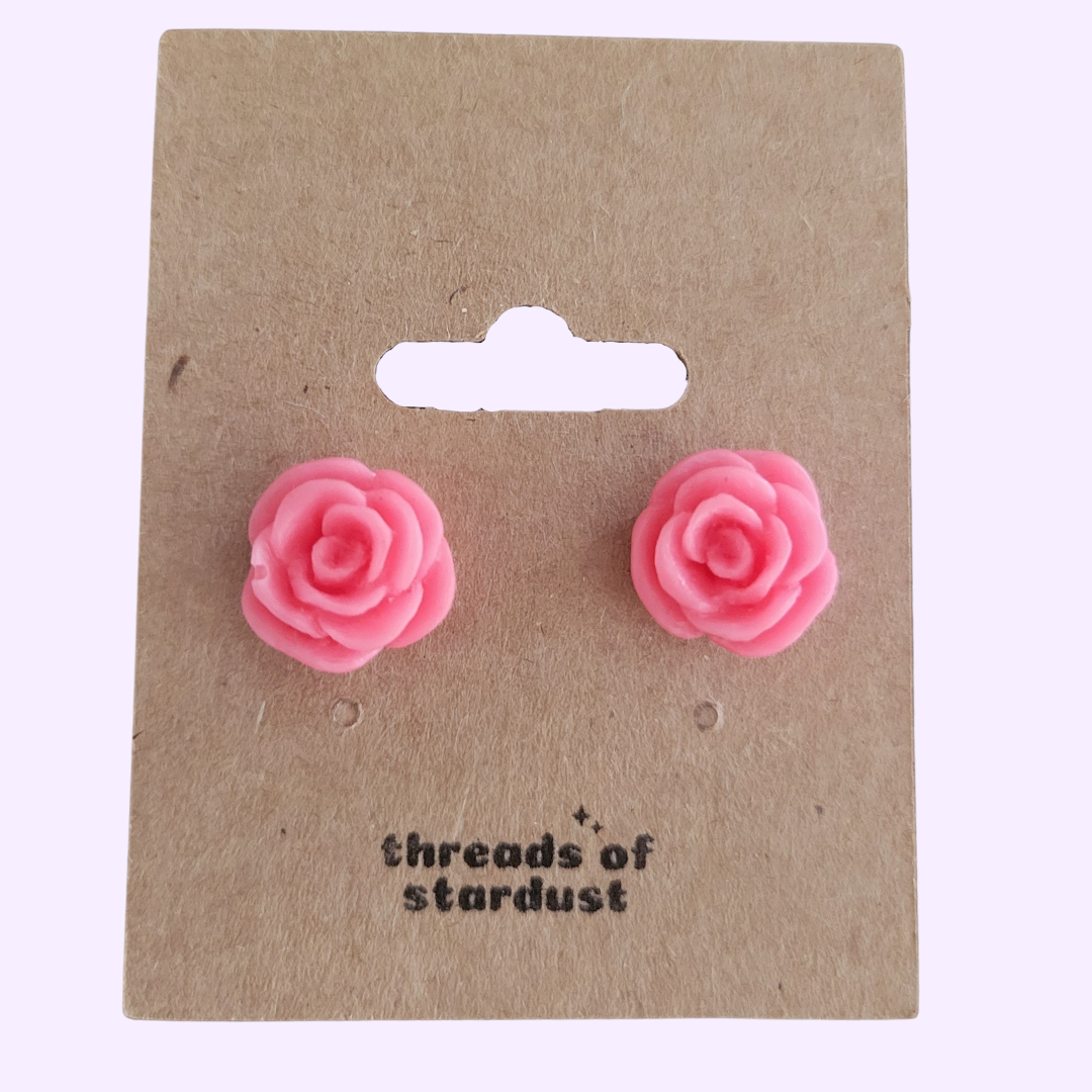 floral stud earrings (multiple color options)