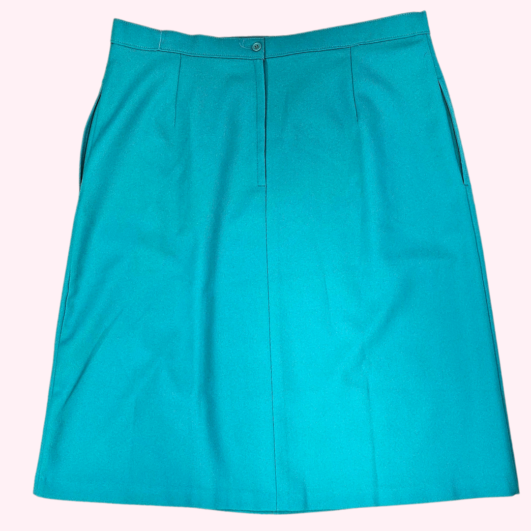 lasting comfort teal knee length skirt