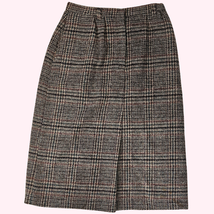 brooks woolen co wool a line knee length skirt