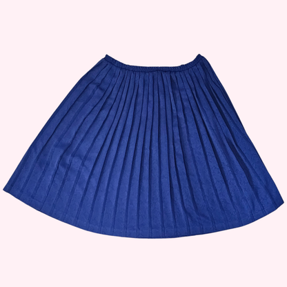 unbranded navy pleated paisley midi skirt