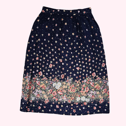 unbranded navy floral midi skirt