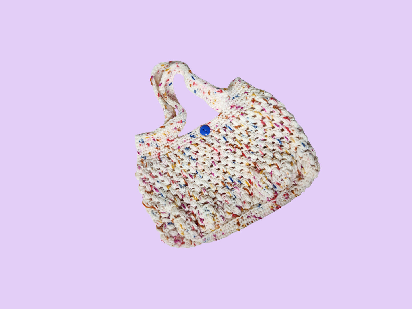 crochet speckled bobble purse