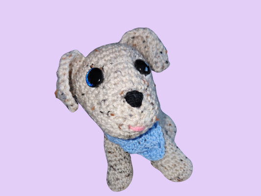 crochet sitting dog stuffie