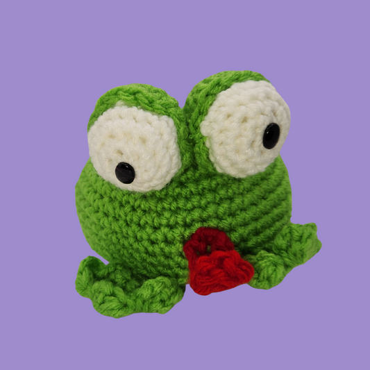 crochet frog stuffie