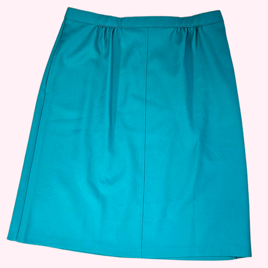 lasting comfort teal knee length skirt