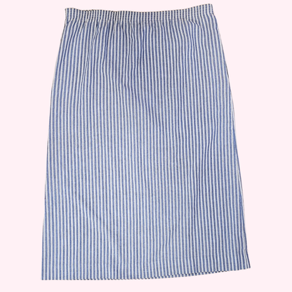 orvis blue & white stripe midi skirt