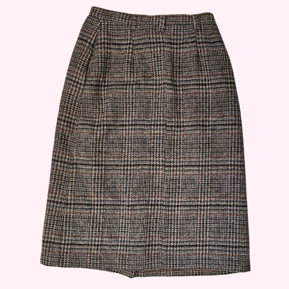 brooks woolen co wool a line knee length skirt