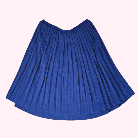 unbranded navy pleated paisley midi skirt