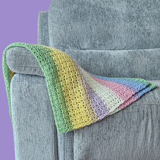 crochet striped throw