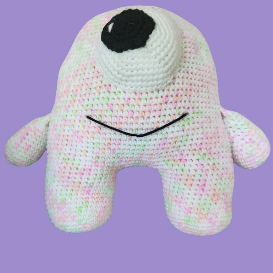 crochet one-eye monster stuffie