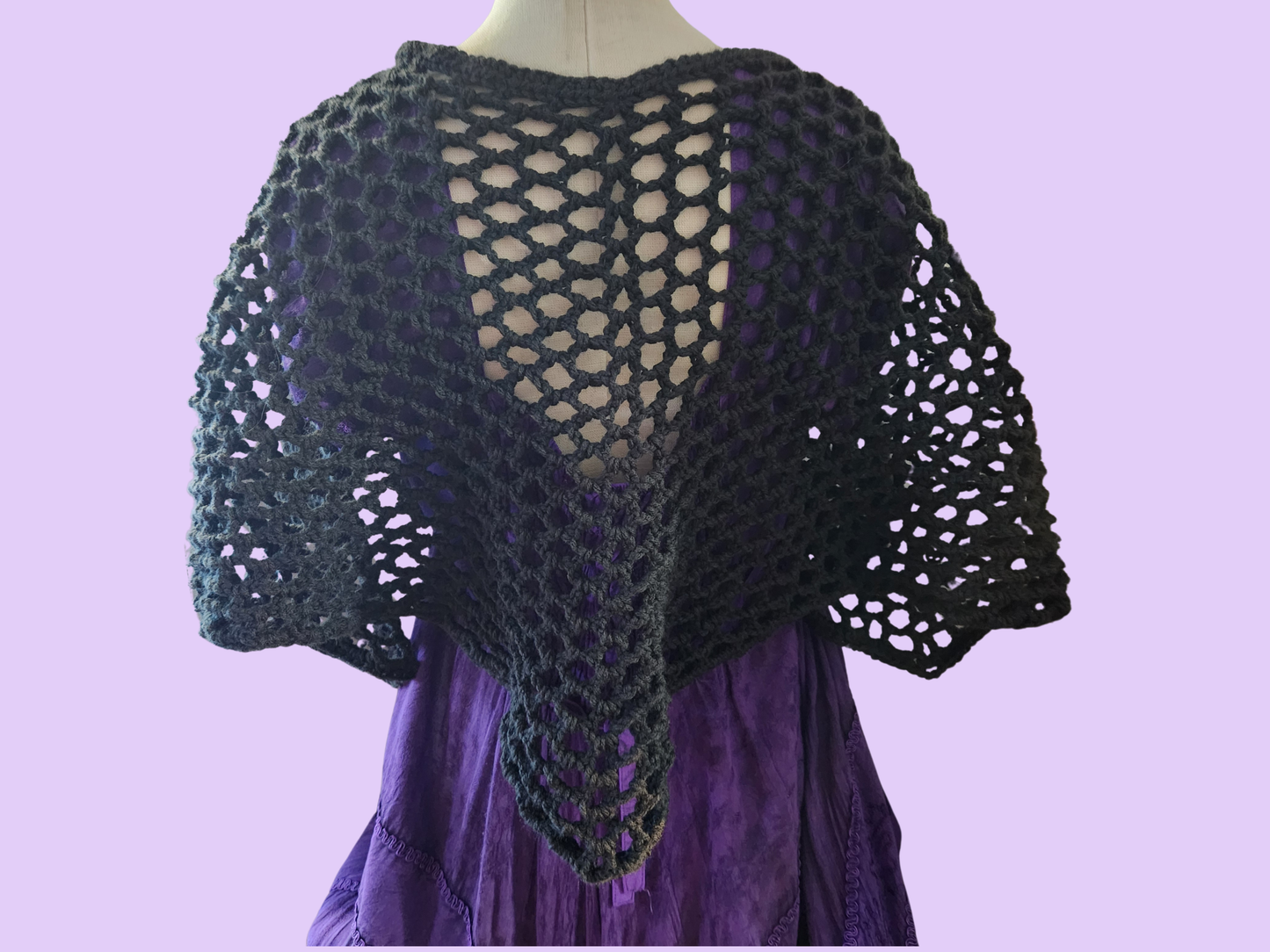 crochet 4-point mesh poncho