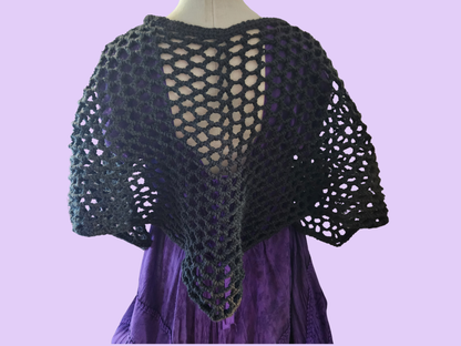 crochet 4-point mesh poncho