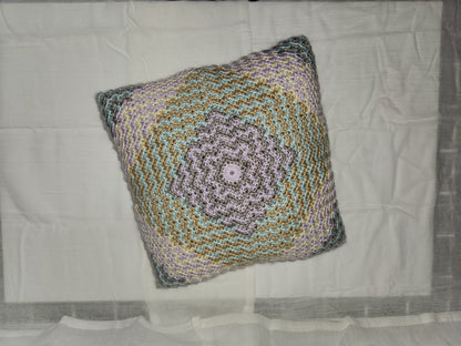 crochet terrazzo pillow