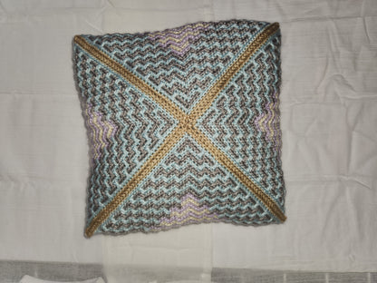 crochet terrazzo pillow